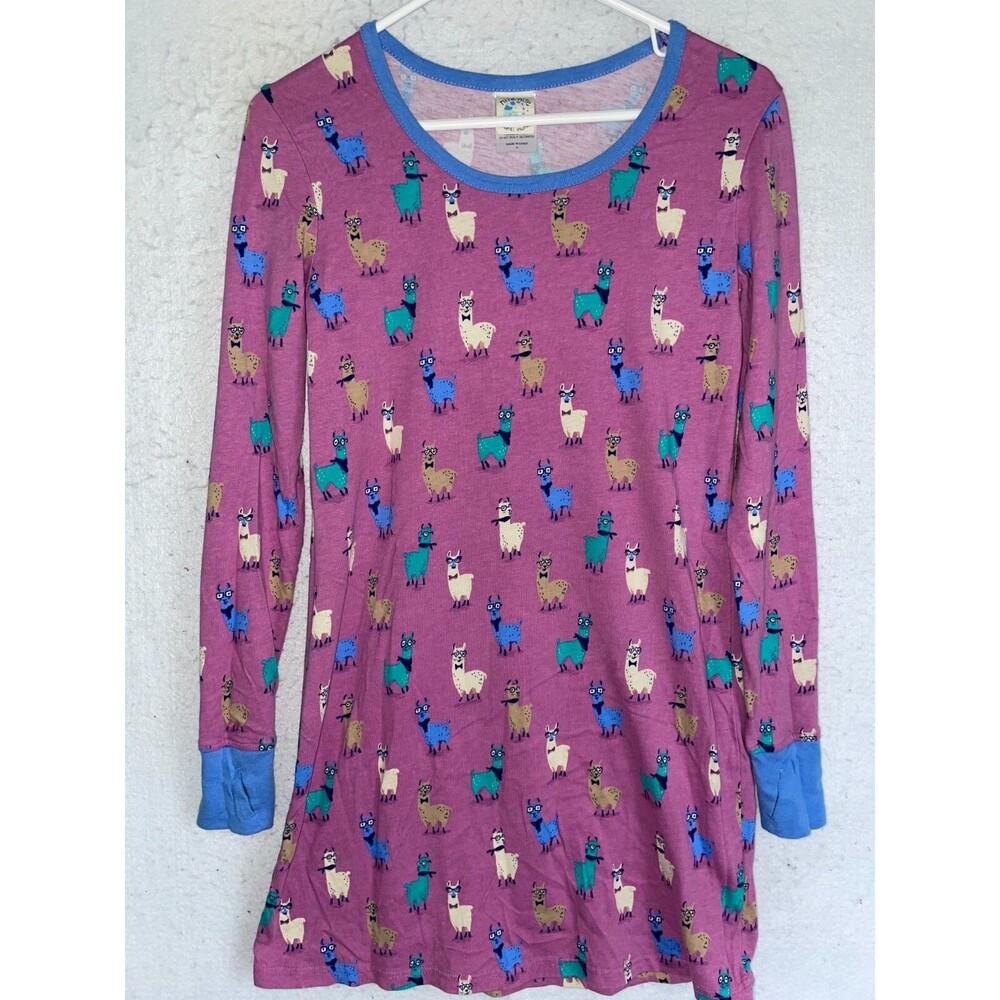 Nite Nite Munki Munki S Purple Llama Pajama PJ Night Shirt Gown Dress Cotton